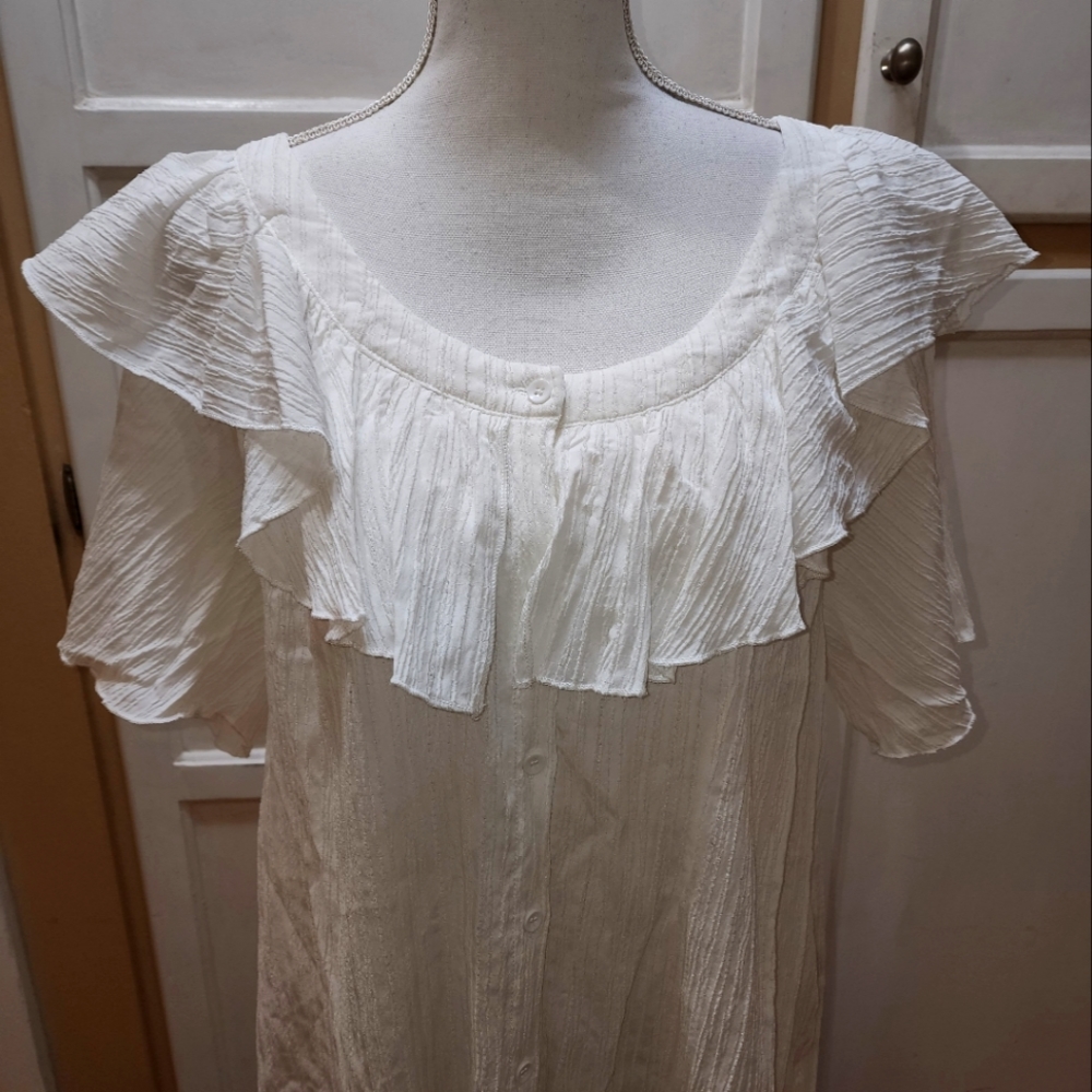 SHEIN Women's Ruffle Short-sleeved Blouse - Picture 3 of 10